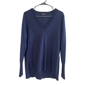 J.Crew V-Neck Knit 100% Merino Wool Sweater Navy Size Small